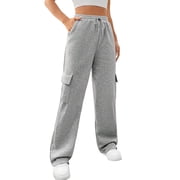 SWQZVT Womens Cargo Sweatpants Baggy High Waisted Joggers Sweat Pants Athletic Pants with Pockets