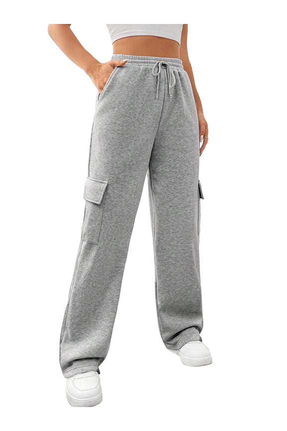 Womens Cargo Sweatpants Baggy High Waisted Joggers Sweat Pants Athletic Pants with Pockets