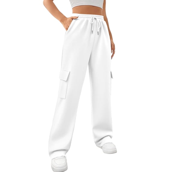 SWQZVT Womens Cargo Sweatpants Baggy High Waisted Joggers Sweat Pants Athletic Pants with Pockets