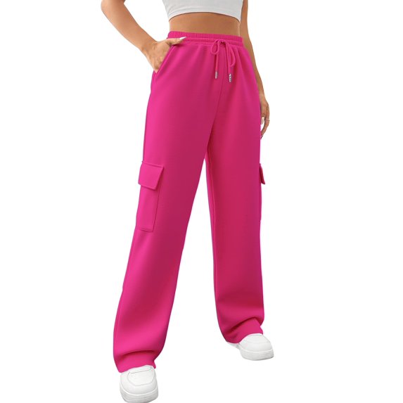 SWQZVT Womens Cargo Sweatpants Baggy High Waisted Joggers Sweat Pants Athletic Pants with Pockets