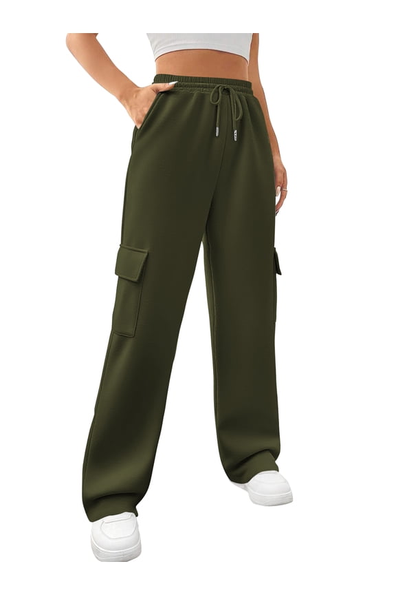 Womens Cargo Sweatpants Baggy High Waisted Joggers Sweat Pants Athletic Pants with Pockets