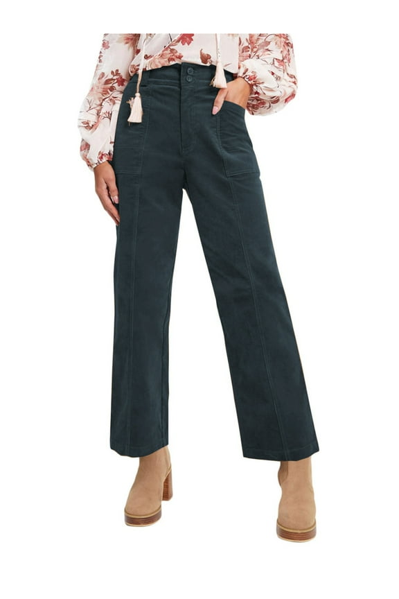 Womens Corduroy Pants Casual Elastic Waist Straight Leg Pants with Pockets Fall Comfy Keep Warm Corduroy Slacks 2XL