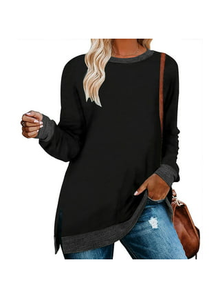LARACE Plus Size Tunic Tops Long Sleeve Shirts for Women Swing Flowy Loose  Fit Clothes for Leggings Black 4X