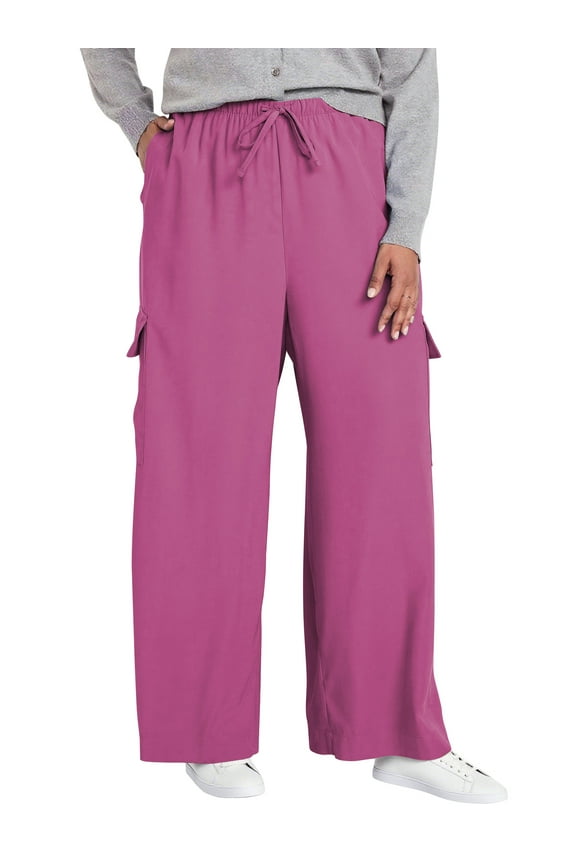 Womens Pants Plus Size Cargo Pants for Women Loose Lightweight Wide Leg Drawstring Pants Casual Work Pants 3XL