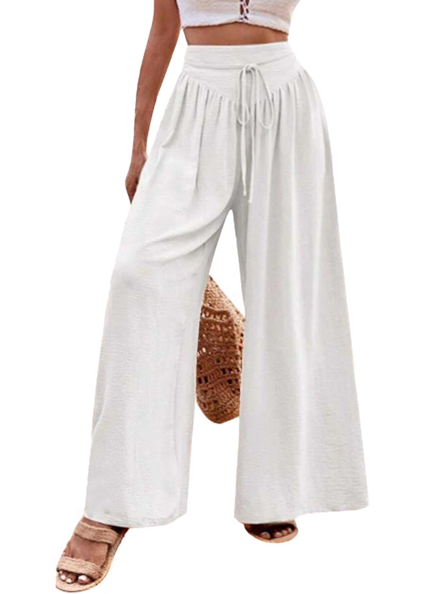 SWQZVT Womens Pants Wide Leg Dress Pants Summer Casual Pants for Women ...