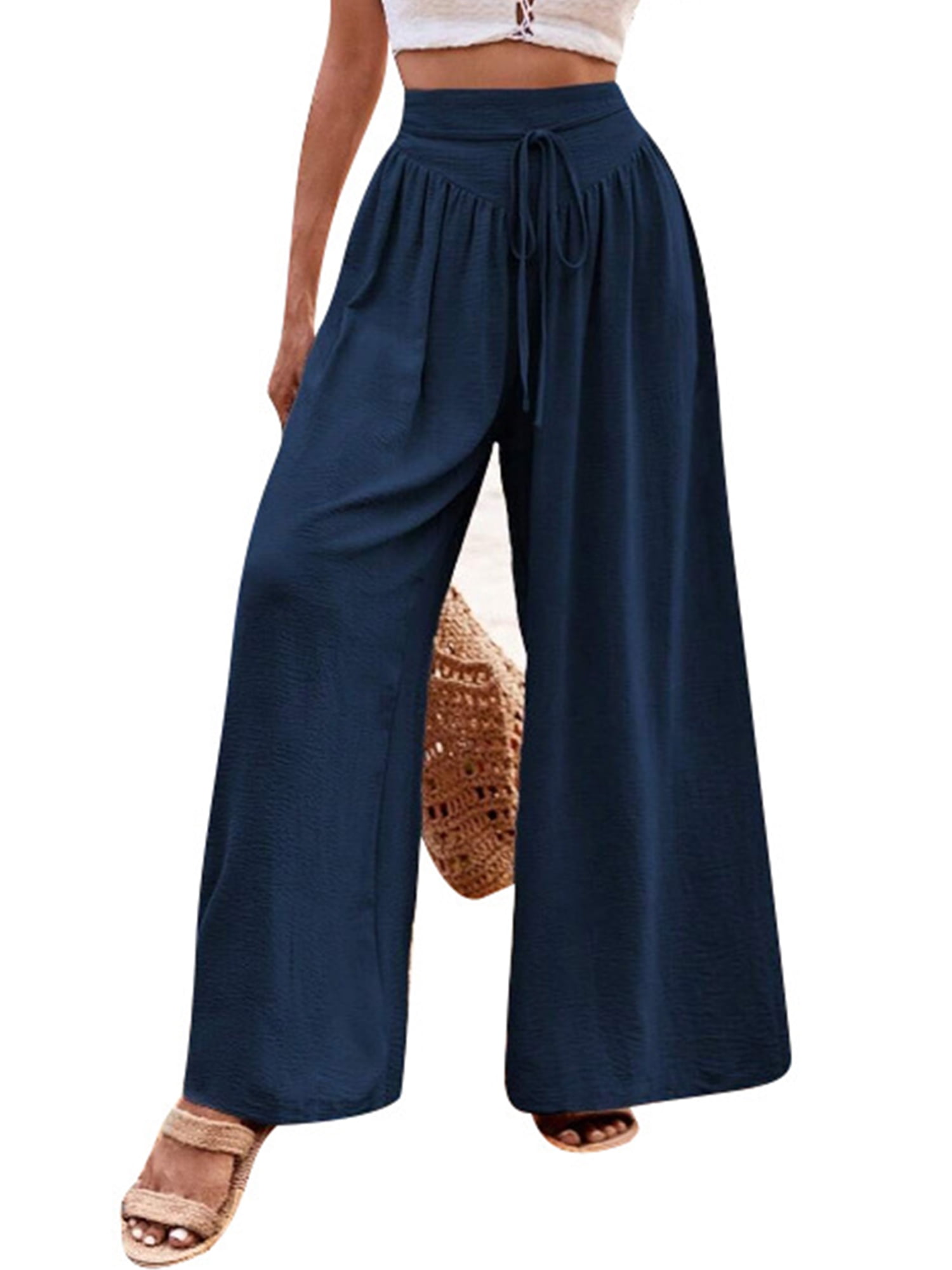 SWQZVT Womens Pants Wide Leg Dress Pants Summer Casual Pants for Women ...