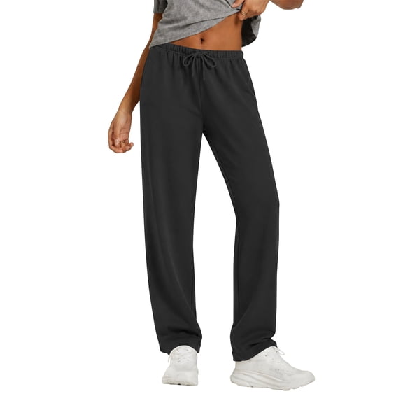 SWQZVT Womens Sweatpants Straight Leg Sweat Pants Elastic Waisted Trousers with Pockets Drawstring Workout Pants