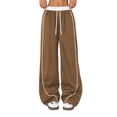 thumbnail image 1 of SWQZVT Womens Track Pants Side Stripe Sweatpants Casual Lounge Workout Drawstring Pants, 1 of 8
