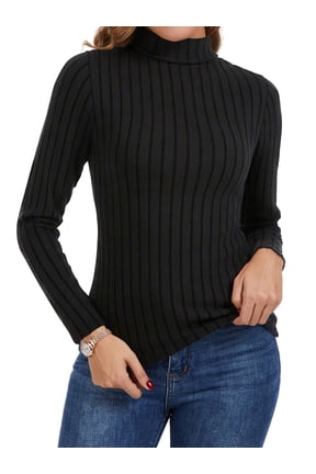 Womens Turtleneck Sweaters Shirts Long Sleeve Slim Fit Fall Fashion Base Layer Pullover Fleece Ribbed Thermal Underwear Tops