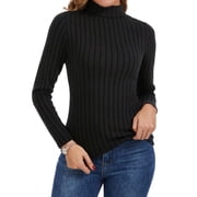 SWQZVT Womens Turtleneck Sweaters Shirts Long Sleeve Slim Fit Fall Fashion Base Layer Pullover Fleece Ribbed Thermal Underwear Tops