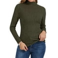 thumbnail image 1 of SWQZVT Womens Turtleneck Sweaters Shirts Long Sleeve Slim Fit Fall Fashion Base Layer Pullover Fleece Ribbed Thermal Underwear Tops, 1 of 7
