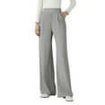 thumbnail image 1 of SWQZVT Womens Wide Leg Pants Comfy Elastic High Waisted Casual Pants with Pockets Soft Slacks Trouser Pants for Women XL, 1 of 8