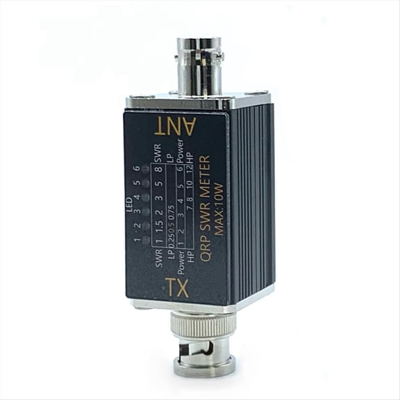 SWR Meter Power Meter 1-30mhz 10W Standing Wave Meter Power Meter 6 LED Indicators Portable SWR Meter Tapping BNC