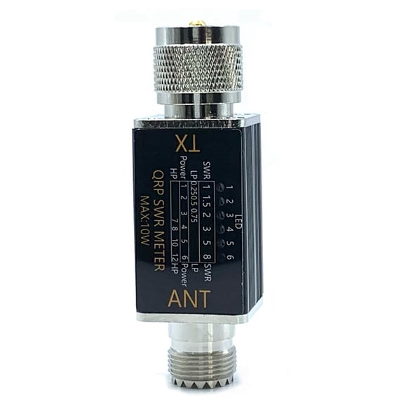SWR Meter Power Meter 1-30mhz 10W Standing Wave Meter Power Meter 6 LED Indicators Portable SWR Meter Tapping SO239