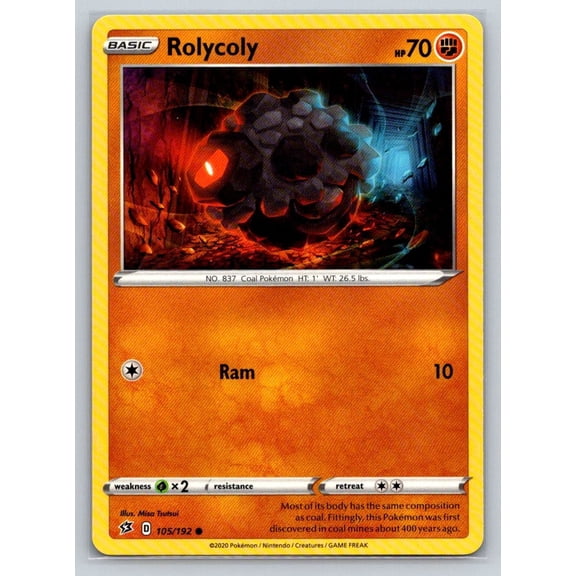 SWSH02: Rebel Clash Rolycoly Common #105/192