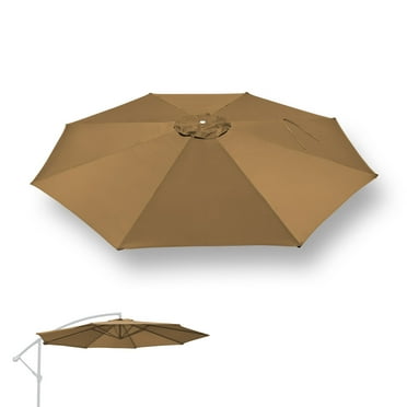 SWSMCLT 10Ft Khaki Cantilever Patio Offset Umbrella Replacement Canopy Parasol Top Cover