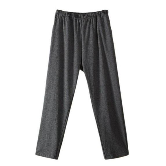 SWSMCLT Man Comfy Pajamas Thin Pj Pants Medium Waist Lounge Pajama Pants Long Pocket Sleeping Basic Fall Grey Large