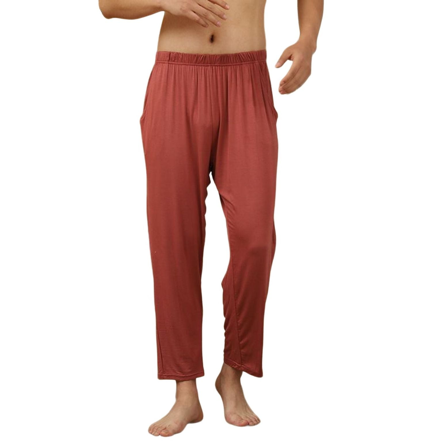 SWSMCLT Man Comfy Pajamas Thin Pj Pants Medium Waist Lounge Pajama ...