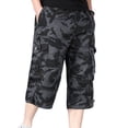 thumbnail image 1 of SWSMCLT Men's 100 Cotton Mid Rise Casual Drawstring Slimming Work Utility Pants Capris Pants Soft Cropped Pants Camo Large, 1 of 4