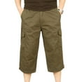 thumbnail image 1 of SWSMCLT Men's 100 Cotton Mid Rise Casual Drawstring Slimming Work Utility Pants Capris Pants Soft Cropped Pants Yellow XX-Large, 1 of 1