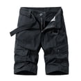thumbnail image 1 of SWSMCLT Men's 2025 Cargo Shorts Button Cargo Classic Cargo Pocket Knee Length Shorts Billowy Casual Shorts Black 36, 1 of 1