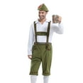 thumbnail image 1 of SWSMCLT Men's 3 Piece Outfit Lederhosen Adjustable Outfit Beers Bavarian Chic Detachable Classic Brown X-Small, 1 of 5