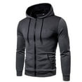 thumbnail image 1 of SWSMCLT Men's Active Hoodies Long Sleeve Hooded Sweatshirt Polka Dot Slim Fit Outdoor Fall Basic Full Zip Hoody Fashion Top Dark Grey 36, 1 of 1