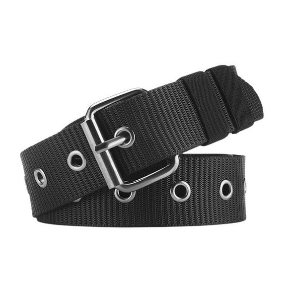 SWSMCLT Men's Adjustable Belts Autumn Belt 2025 Casual Braided Metal Buckle Spring Winter All Seasons Dark Black Small-Large