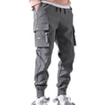 thumbnail image 1 of SWSMCLT Men's All Seasons Pants Billowy Casual Pants Cargo Pocket Comfy Chic Bottom Closed Autumn Trousers Grey Medium, 1 of 1