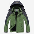 thumbnail image 1 of SWSMCLT Men's Anorak Skiing Jacket Lined Outerwear Waterproof Winter Warm Casual Full Zip Hooded Windbreaker Green Medium, 1 of 1