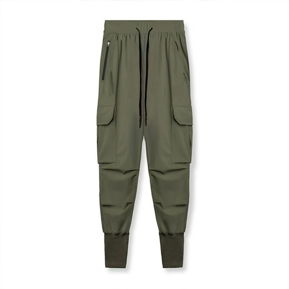 SWSMCLT Men's Athletic Jogging Harem Hiking Sweatpants Waterproof Pants Drawstring Jogger Casual Pants Army Green X-Large