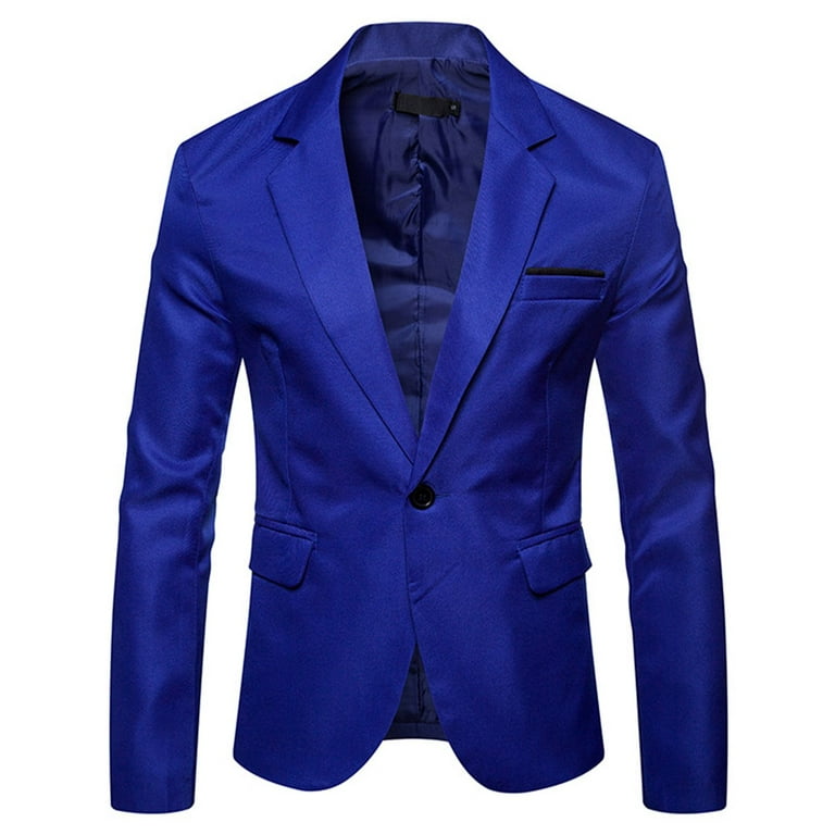 TMJSPOYOU Mens 3-Piece Suit Notched Lapel One Button Slim