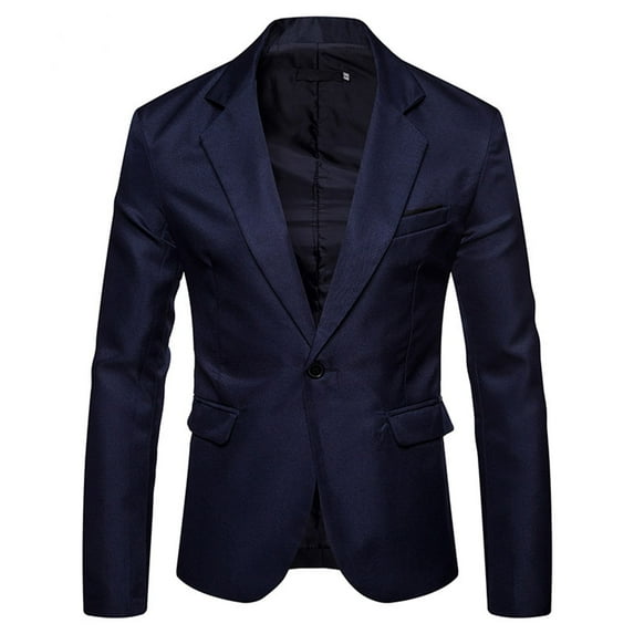 SWSMCLT Men's Blazer Jacket Casual Winter Fall Blazer Long Sleeve Office Button Slimming One Button Sport Coat Navy XX-Large