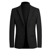 SWSMCLT Men's Blazer Suit Jacket Long Sleeve Pocket Blazer Jacket Blazer Winter Fall Wool Business Casual Spring Fashion Black X-Small