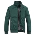 thumbnail image 1 of SWSMCLT Men's Bomber Jacket Casual Soft Lightweight Water-Resistant Full Zip Windbreaker Outerwear Spring Jackets & Coats Green Medium, 1 of 1