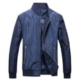 thumbnail image 1 of SWSMCLT Men's Bomber Jackets Casual Lightweight Sports Active Thin Coat Full Zip Fashion Flight Running Outwear Long Sleeve Navy Small, 1 of 5