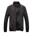 thumbnail image 1 of SWSMCLT Men's Bomber Jackets Windbreaker Casual Light Flight Jacket Coat Military Zip Up Outwear Long Sleeve Sports Full Zipper Sportswear Lightweight Black 48, 1 of 5