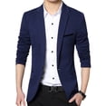 thumbnail image 1 of SWSMCLT Men's Business Casual Blazer Split Suit Jacket Long Sleeved Blazer Jacket Casual Snazzy Navy 44, 1 of 5