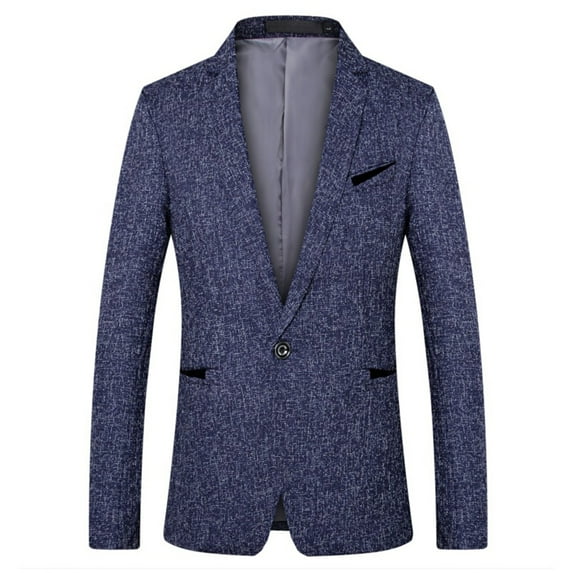 SWSMCLT Men's Business Casual Suit Jacket Cozy Casual Blazer Jacket Sport Coat Slim Fit Business Work Blue 38