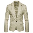 thumbnail image 1 of SWSMCLT Men's Business Casual Suit Jacket Sport Coat Slim Fit Notch Collar Snazzy Split Suit Separate Long Sleeve Khaki 38, 1 of 3