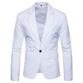 thumbnail image 1 of SWSMCLT Men's Business Casual Suit Jacket Sport Coat Slim Fit Notch Collar Snazzy Split Suit Separate Long Sleeve White 36, 1 of 3