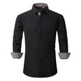 thumbnail image 1 of SWSMCLT Men's Button Down Shirt Long Sleeve Lightweight Slim Fit Shirts Top Casual Pocket Mandarin Collar Black Medium, 1 of 1