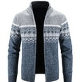 thumbnail image 1 of SWSMCLT Men's Cardigan Holiday Thick Full Zip Knit Winter Long Sleeve Sweater Fall Cozy Lined Warm Outerwear Grey Medium, 1 of 1