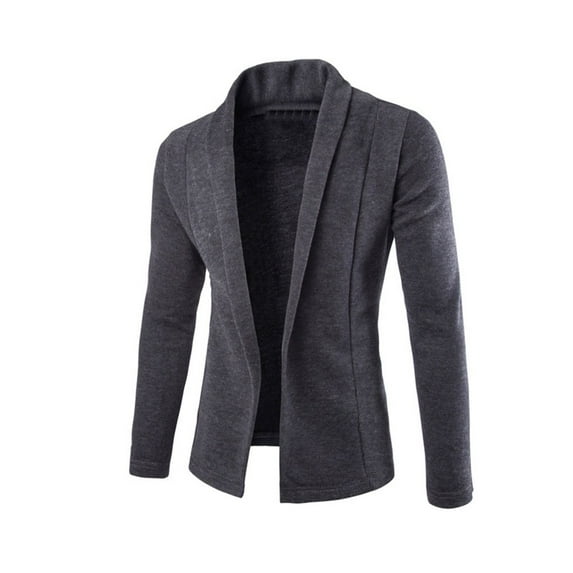 SWSMCLT Men's Cardigan Sweater Outerwear Knit Knitwear Long Sleeve Soft Open Front Work Casual Date Night Dark Grey Small