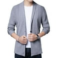 thumbnail image 1 of SWSMCLT Men's Cardigan Sweaters Lightweight Long Sleeve Cardigan Cable Knit Fashion Cozy V Neck Casual Outerwear Grey 34, 1 of 4