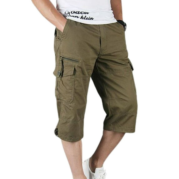 SWSMCLT Men's Cargo Pants Work Utility Outdoor Soft Mid Rise Cotton Joggers Lightweight Summer Pocket Thin Yellow X-Large