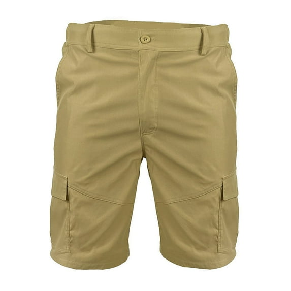 SWSMCLT Men's Cargo Shorts Mid Rise Casual Summer Mid Thigh Streetwear Work Utility Shorts Cargo Shorts Cotton Khaki Large