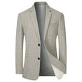 thumbnail image 1 of SWSMCLT Men's Casual Blazer Fashion Long Sleeve Suit Jacket Spring Lapel Collar Dress Suit Pocket Fall Grey Coffee 46, 1 of 4