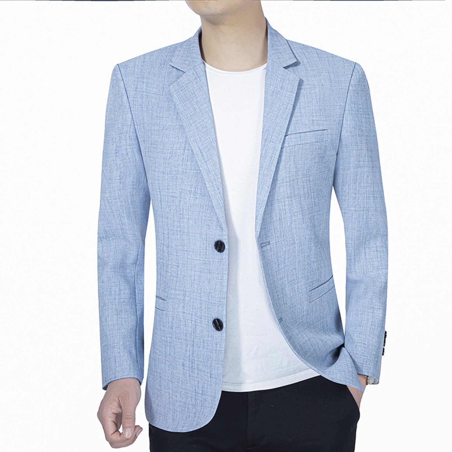 SWSMCLT Men's Casual Blazer Fashion Long Sleeve Suit Jacket Spring