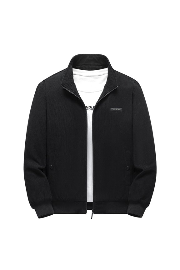 Men's Casual Spring Cozy Regular Fit Fall Jackets Winter Jacket Fashion Fitted Pocket Outerwear Black 40
